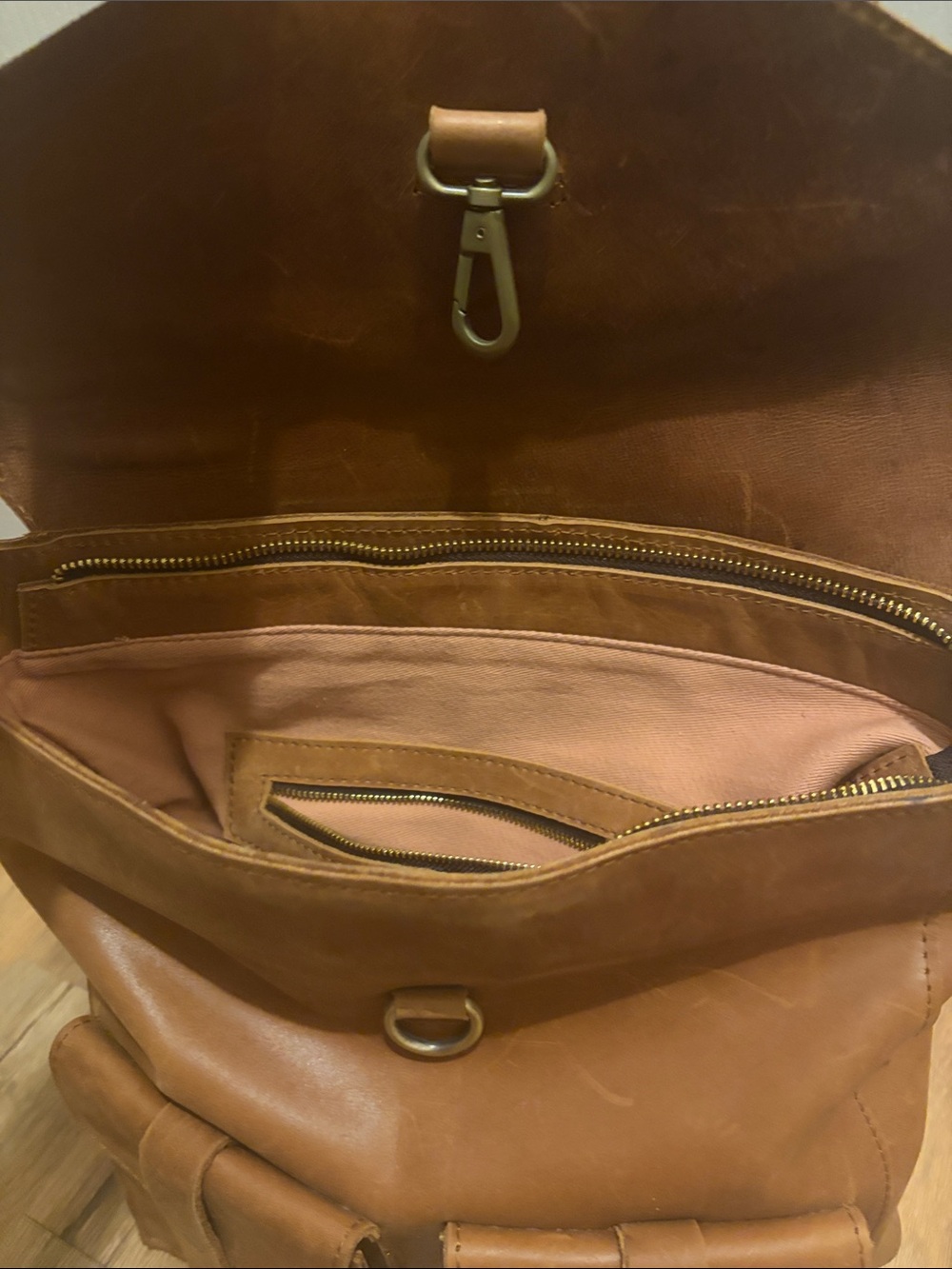 Raven Lily Leather Backpack in Tan - Classic Utility Style - Picture 2 of 7